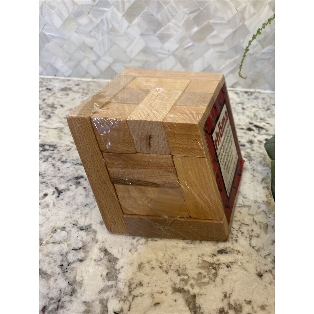 Vintage Rhoma Slanted Cube Puzzle Toy Wood Sculpture Design Science Toys New - Picture 2 of 8